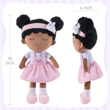 Load image into Gallery viewer, Soft Baby Doll Plush Toy, African American Doll Ballerina Doll Dressed in Purple for Girls