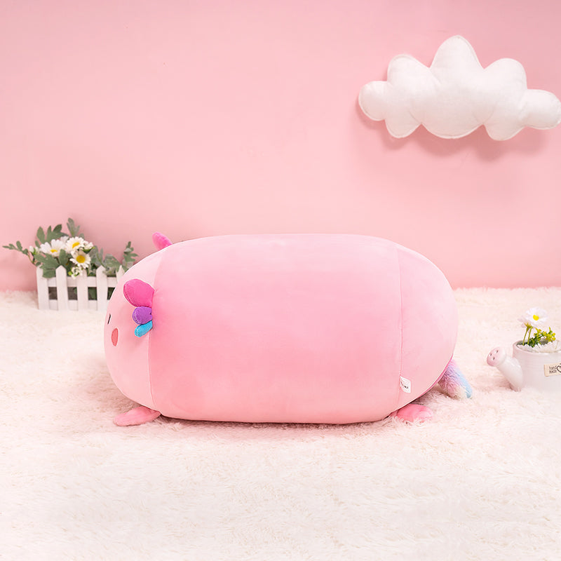 Mewaii Fluffffy Family Pink Axolotl Stuffed Animal Kawaii Plush Pillow Squish Toy