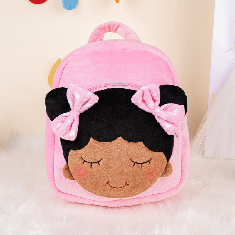 iFrodoll Personalized Deep Skin Tone Plush Backpack for Kids Purple