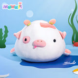 Mewaii Ocean Series Pink Whale Cow Stuffed Animal Kawaii Plush Pillow Squish Toy